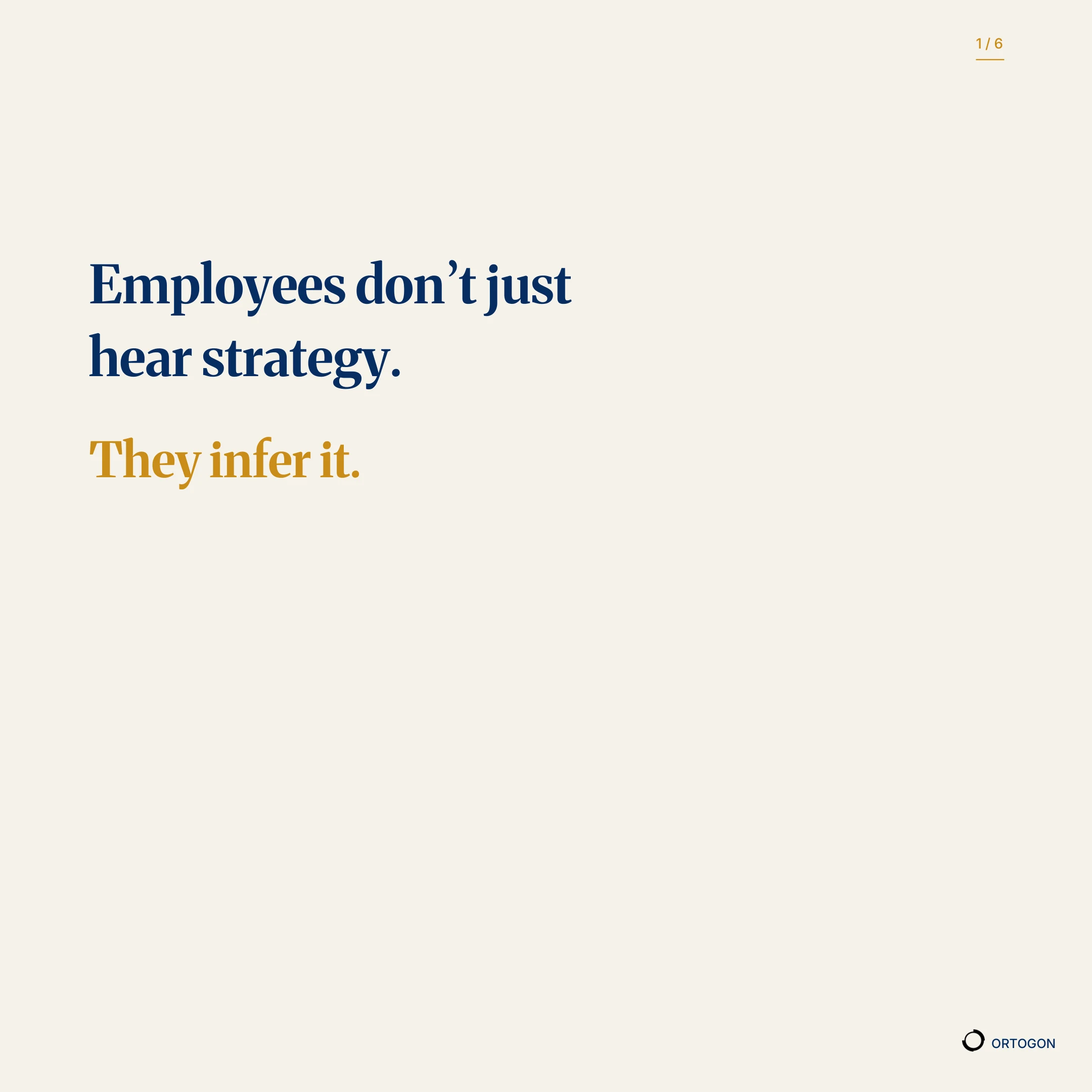Cover page of the carousel 'Employees Infer Strategy'. (Page 1)