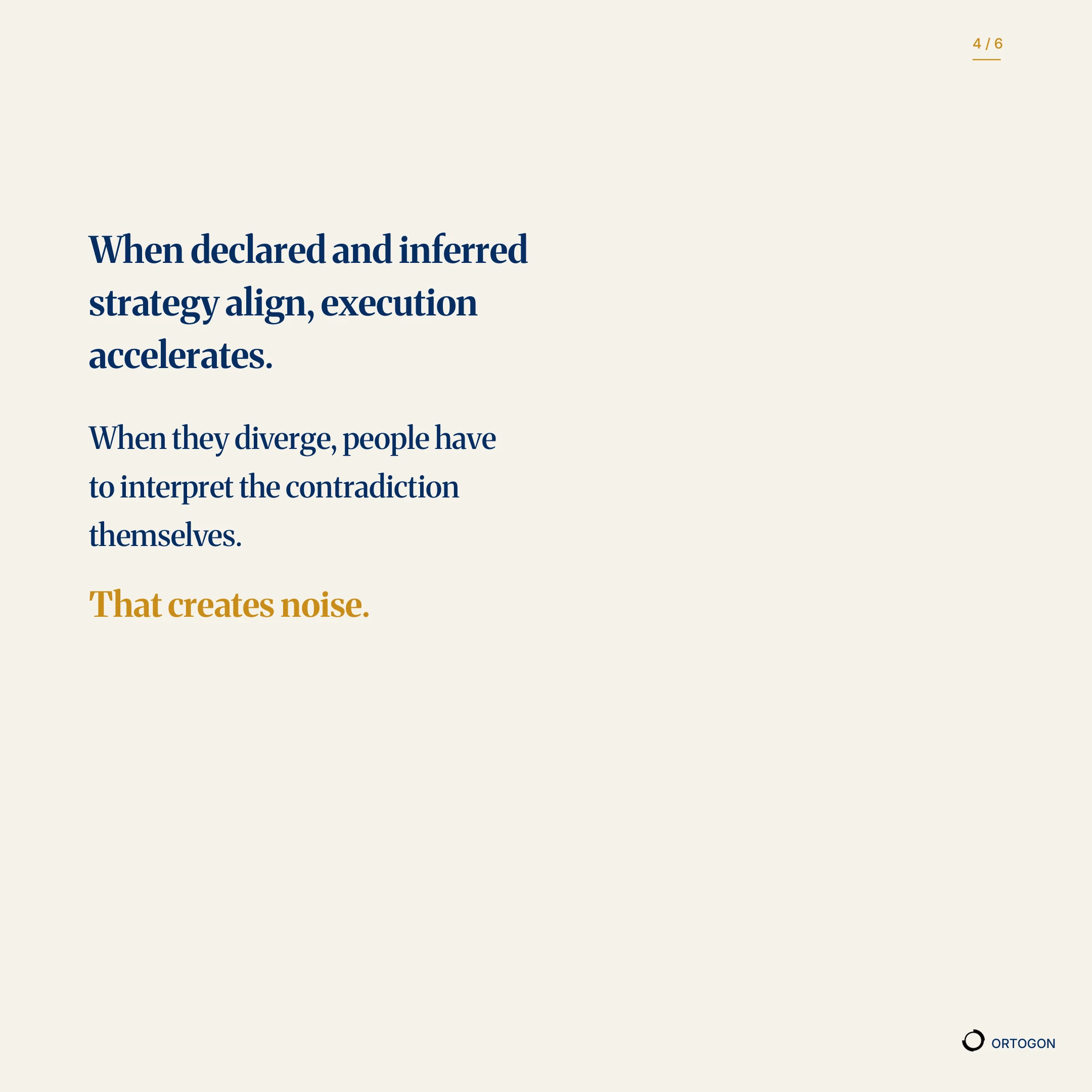 Cover page of the carousel 'Every organization has two versions of strategy.'. (Page 4)