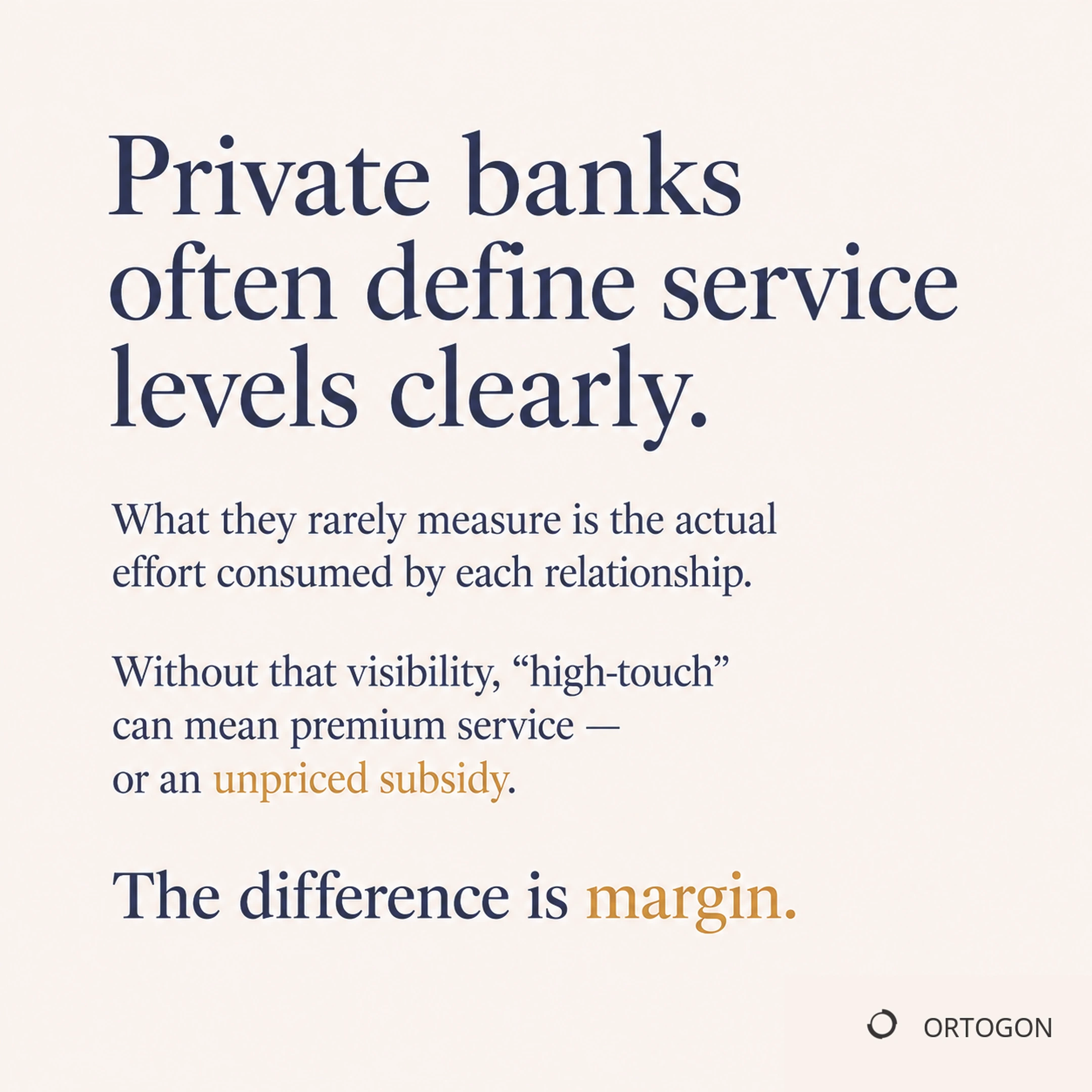 Cover page of the carousel 'High-Touch Service Is Not Premium If Nobody Knows What It Costs'. (Page 2)