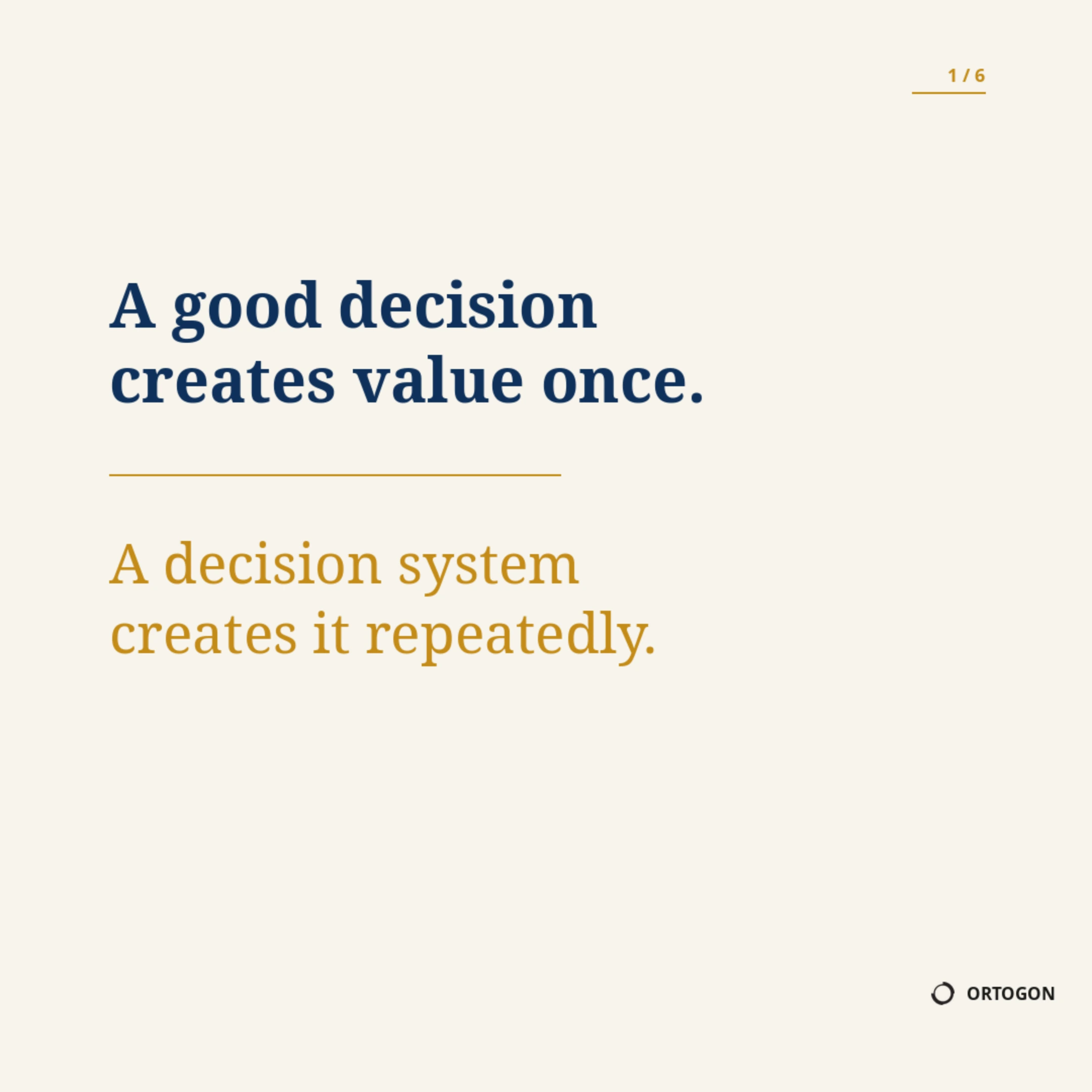 Cover page of the carousel 'One Good Decision Can Change an Outcome'. (Page 1)