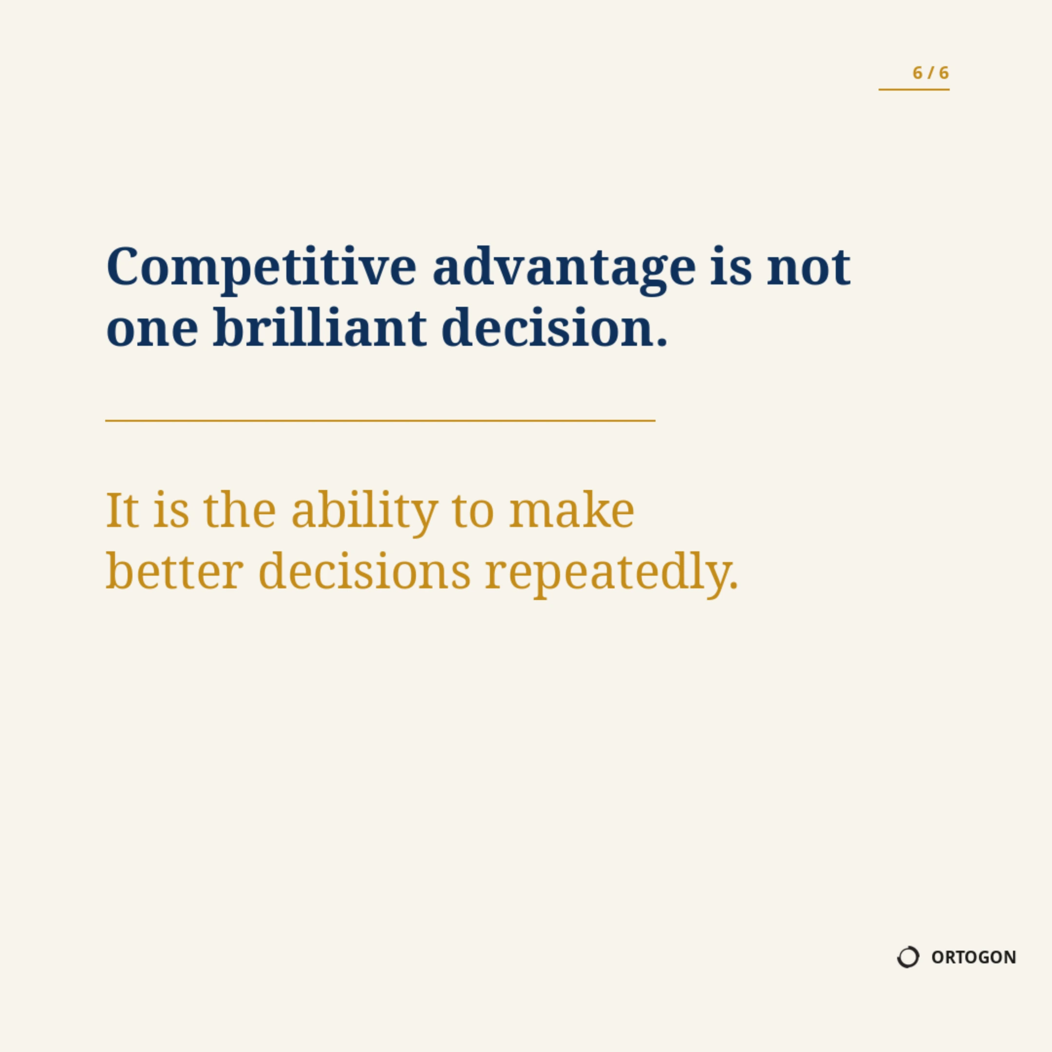 Cover page of the carousel 'One Good Decision Can Change an Outcome'. (Page 6)