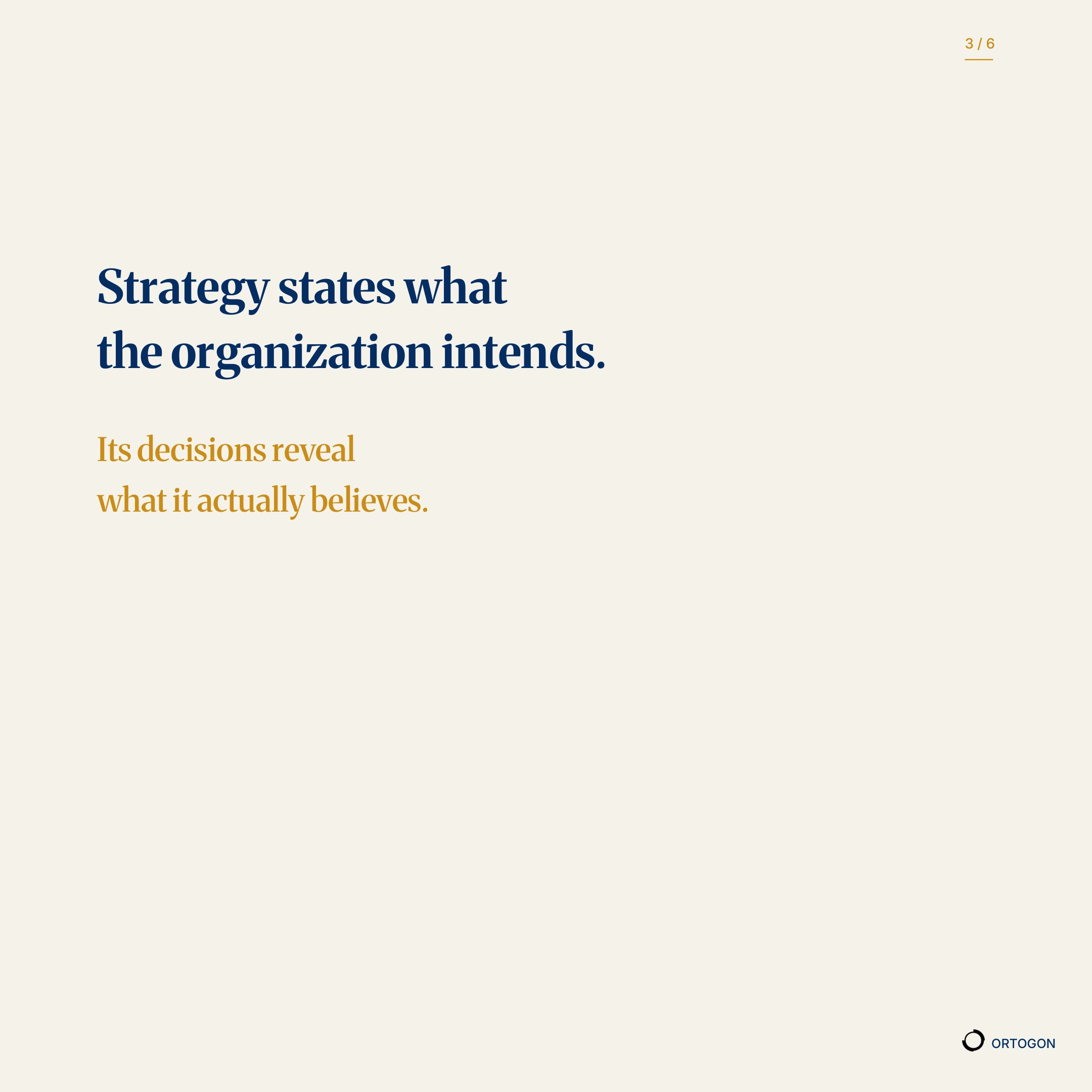 Cover page of the carousel 'Organizational Reasoning'. (Page 3)