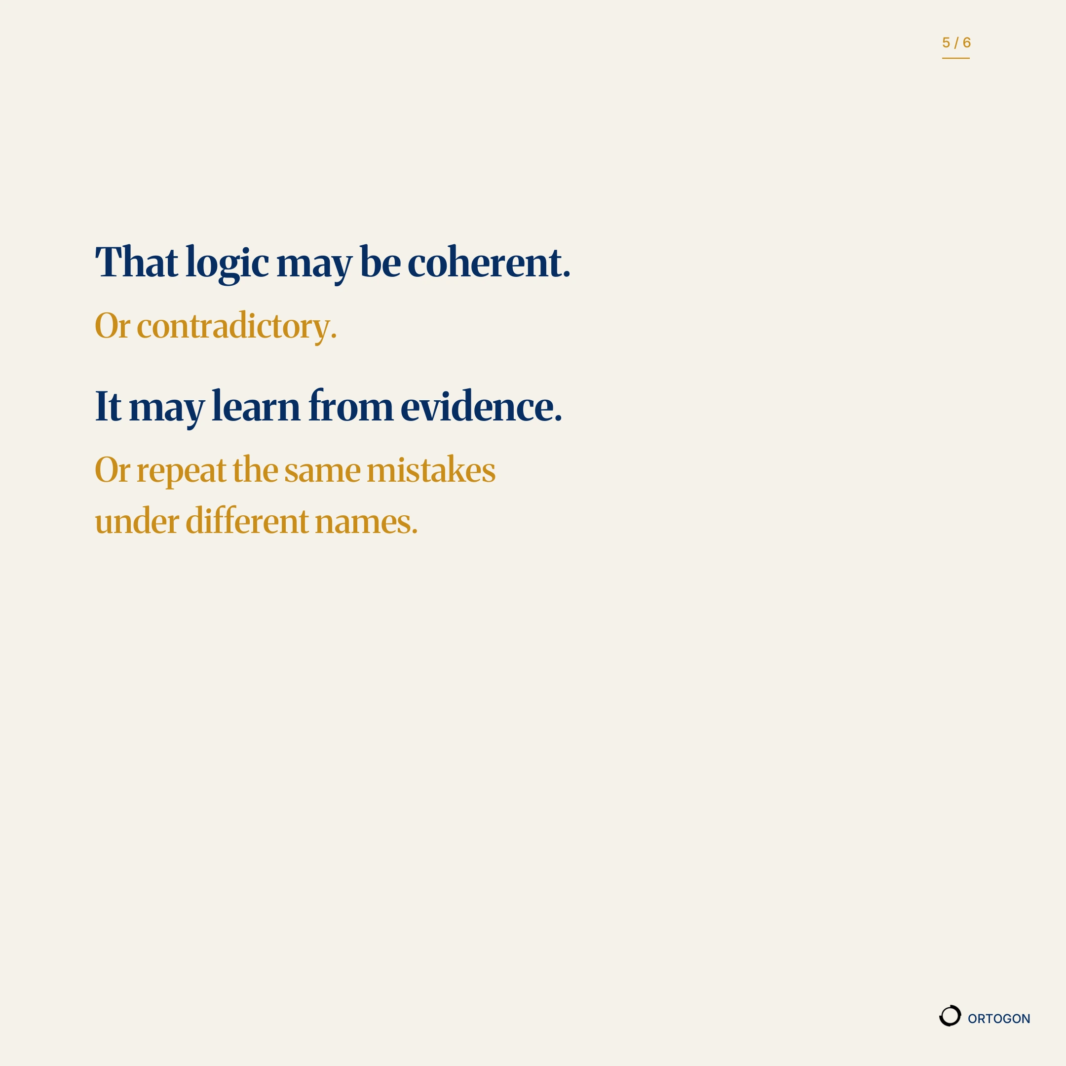 Cover page of the carousel 'Organizational Reasoning'. (Page 5)